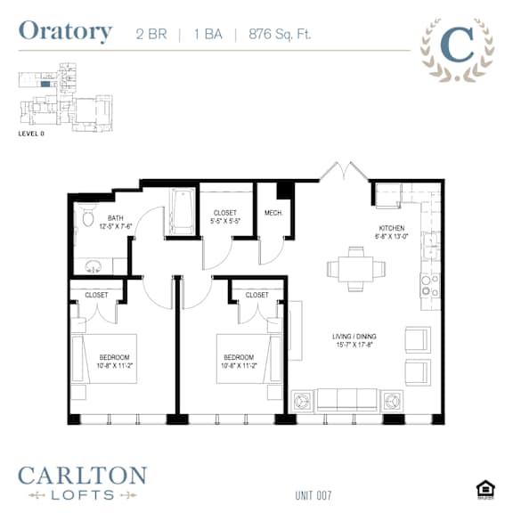 Floor Plan at Carlton Lofts in Clouqet, MN.