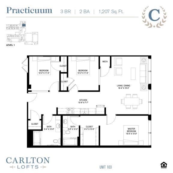 Floor Plan at Carlton Lofts in Clouqet, MN.
