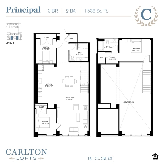 Floor Plan at Carlton Lofts in Clouqet, MN.
