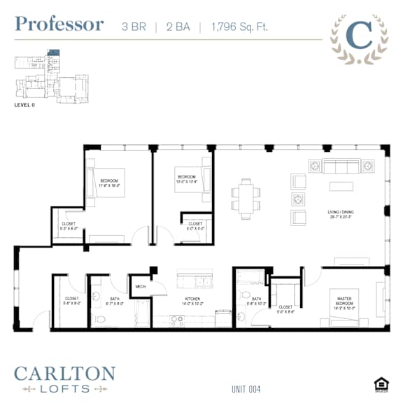 Floor Plan at Carlton Lofts in Clouqet, MN.