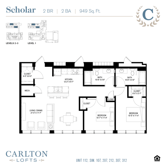 Floor Plan at Carlton Lofts in Clouqet, MN.