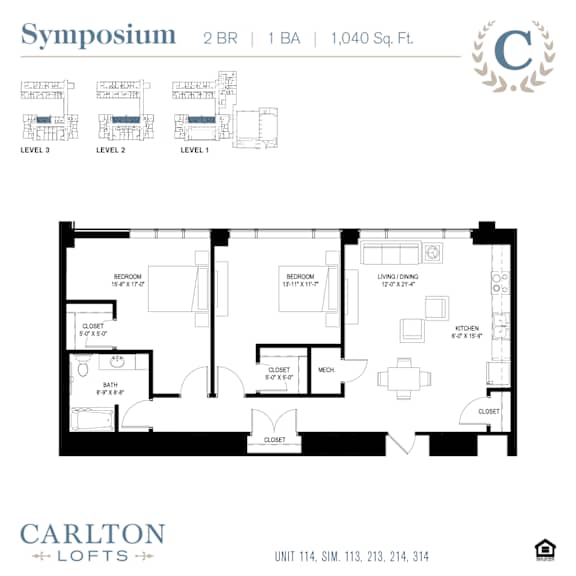 Floor Plan at Carlton Lofts in Clouqet, MN.