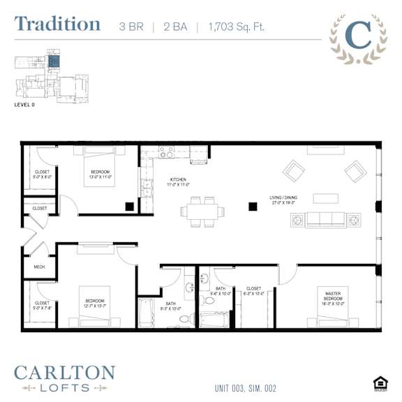 Floor Plan at Carlton Lofts in Clouqet, MN.