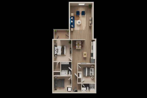 2 bed 2 bath C at The Dean at Creekview Apartments, Newark, DE, 19711