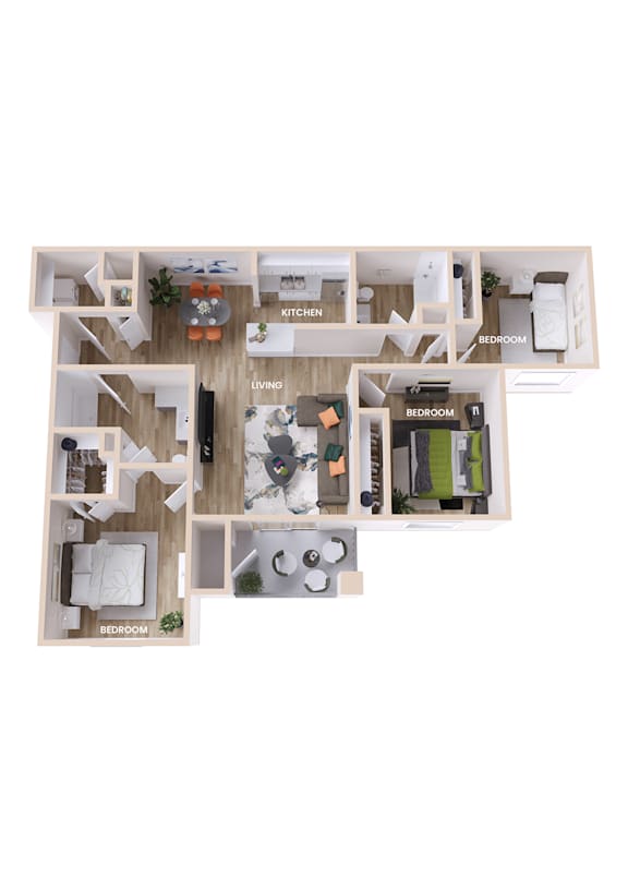 The Brookstone Floor Plan at Alexander Ridge Apartments, Canton, GA