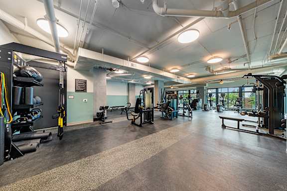Fitness Room at Hawkins Press Apartments, Charlotte, NC, 28203