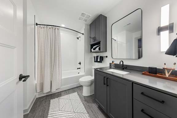 Full Bathroom at Hawkins Press Apartments, Charlotte, NC, 28203