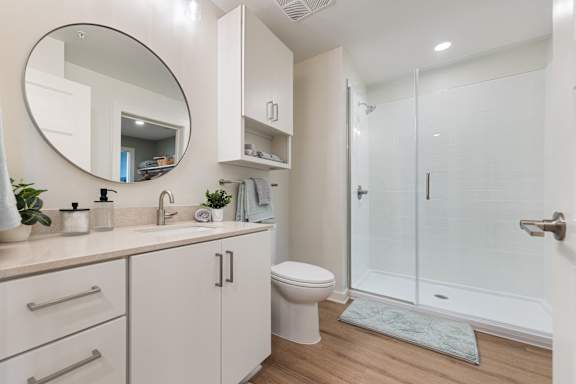 Modern Bathroom at Hawkins Press Apartments, Charlotte, NC