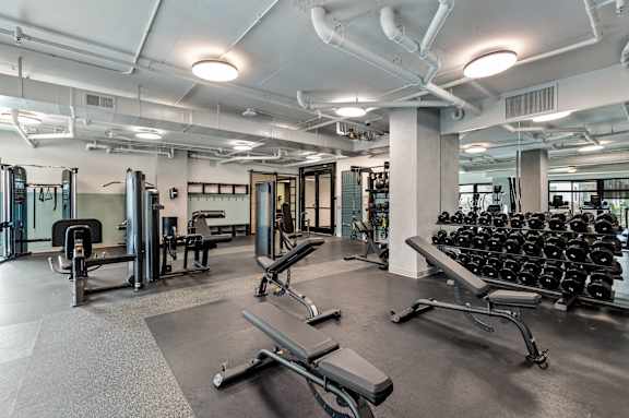 Gym at Hawkins Press Apartments, Charlotte, 28203