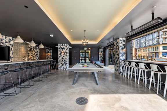 Courtyard interior at Hawkins Press Apartments, Charlotte, North Carolina