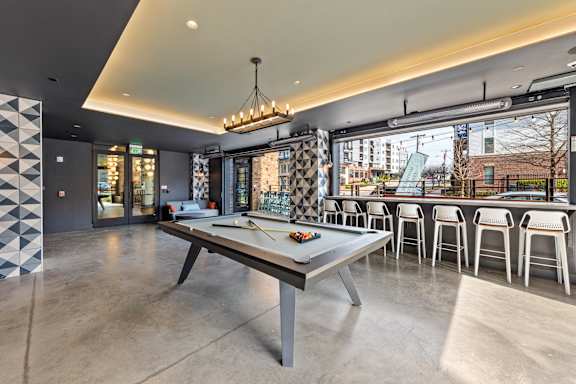 Clubhouse Dining Area at Hawkins Press Apartments, Charlotte