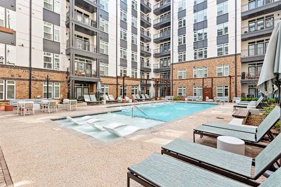 Outdoor Swimming Pool at Hawkins Press Apartments, Charlotte, NC
