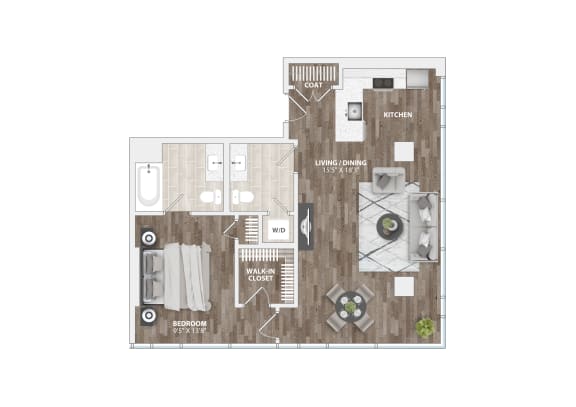 Floor Plan  A7A Floor Plan at 1305 Dock Street, Baltimore, MD, 21231