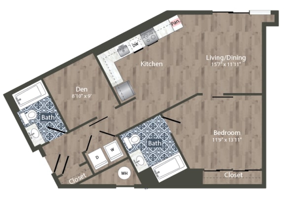 A25D Floor Plan at Park Kennedy, Washington