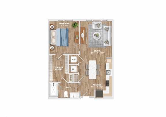 Floor Plan  A7A Floor Plan at Hawkins Press Apartments, North Carolina, 28203