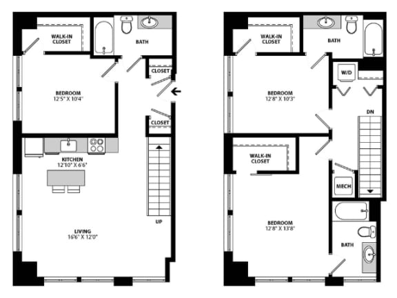 Allied_3DU-C Floor Plan at Allied Harbor Point, Baltimore, MD
