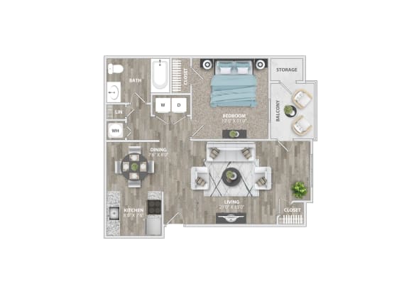 Floor Plan  bedroom floor plan | the cortez | apartment homes in cortez, ca | brook at St. Andrews Reserve, Wilmington, NC