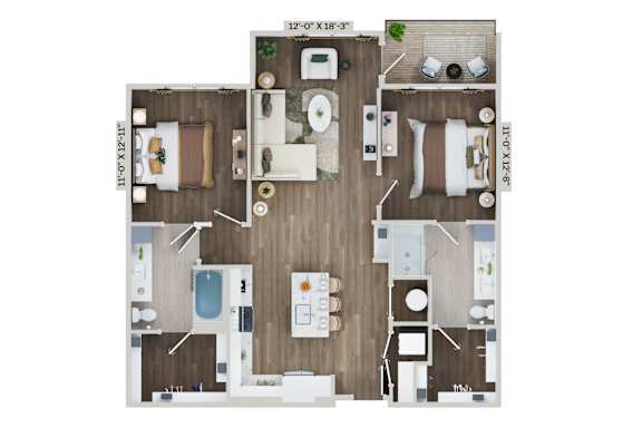 B11B Floor Plan at The Sully, Chantilly, 20151