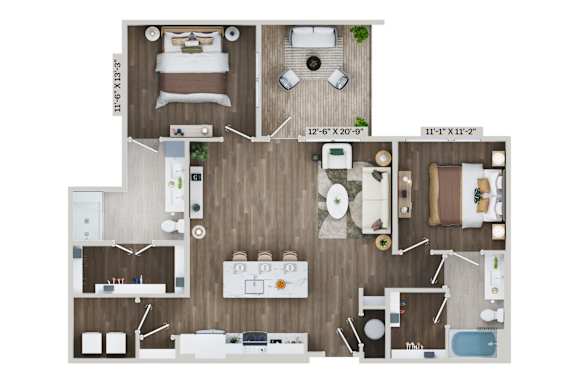 B12B Floor Plan at The Sully, Virginia