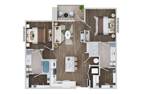 Floor Plan  B5B Floor Plan at The Sully, Chantilly, VA, 20151