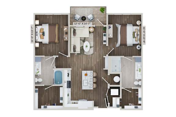 B7B Floor Plan at The Sully, Chantilly, 20151