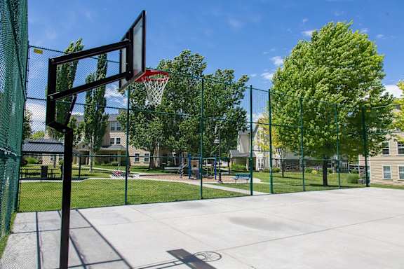 Open Basketball Court at Bluffs Apartments, Bluffdale