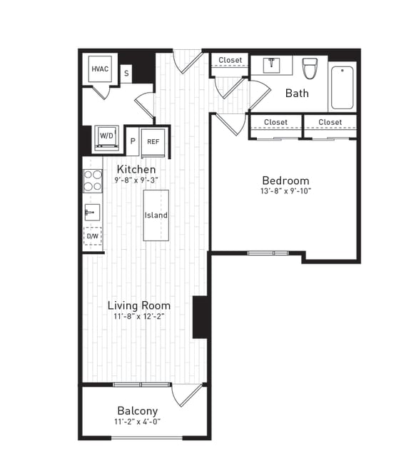 a floor plan of a bedroom apartment at The Boro, Tysons, VA 22102