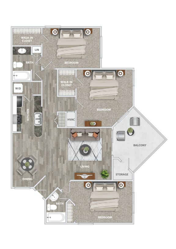 C1 Floor Plan at Palmetto Grove, Charleston, SC, 29406
