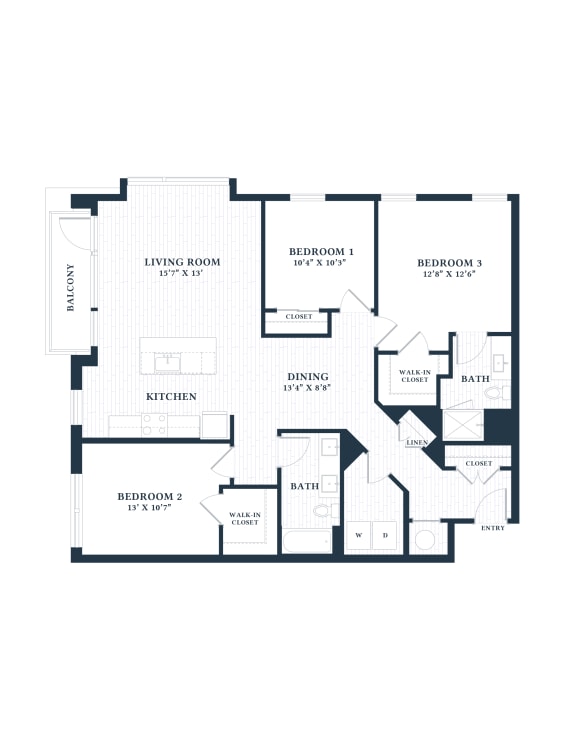 C1B Floor Plan at Brentford at The Mile, Tysons