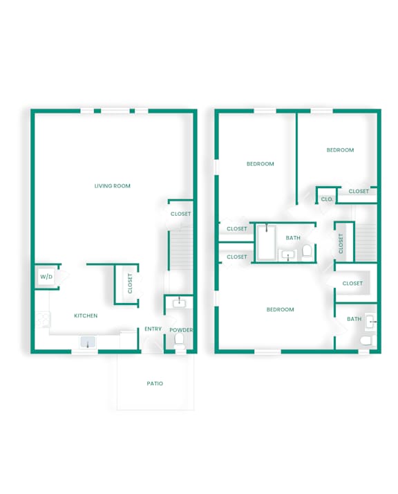 CTH1 Townhome Floor Plan at Amberleigh Apartments in Fairfax, VA