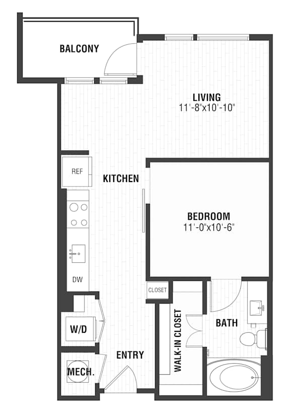 A2 Floor Plan at The William, Chantilly, VA