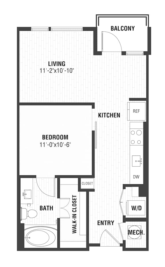 A2 Floor Plan at The William, Chantilly, 20152