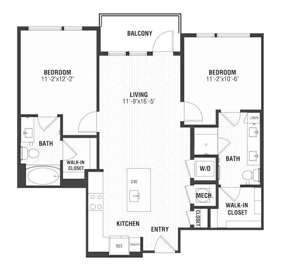 B1 Floor Plan at The William, Chantilly, 20152