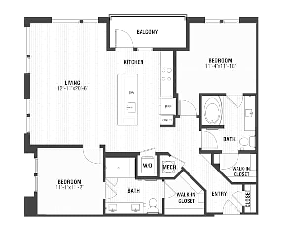 B2 Floor Plan at The William, Virginia