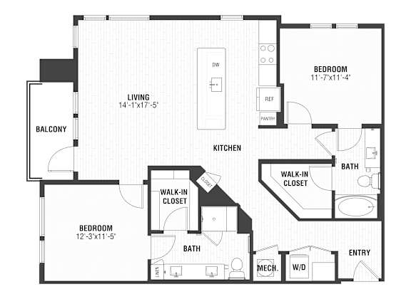 B3 Floor Plan at The William, Chantilly, 20152