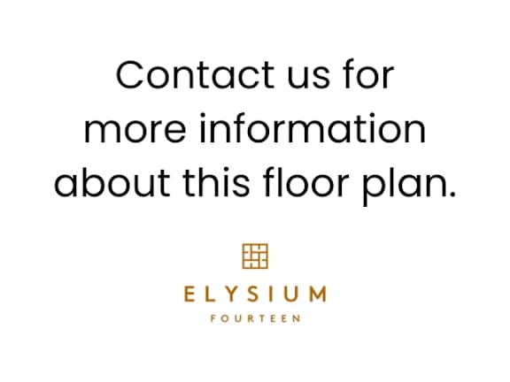 A logo for Elysium Fourteen is displayed above the text "Contact us for more information about this floor plan.".