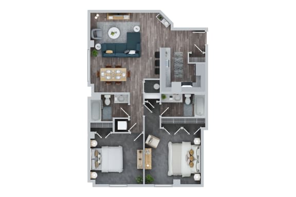 Floor Plan  Unit E 2B at The Gramax, Silver Spring, MD