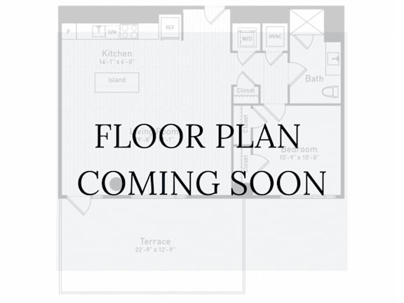 A floor plan is coming soon with a kitchen, bath, and terrace.