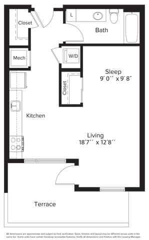 Studio 1 bath M at Fort Totten Square, Washington, 20011