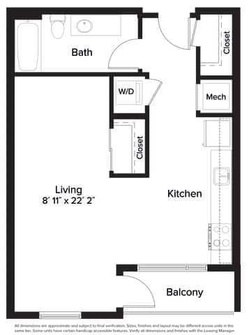 Studio 1 bath L at Fort Totten Square, Washington DC, 20011
