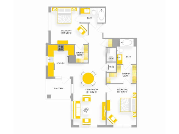 B3 Floor Plan at Garfield Park, Arlington, 22201