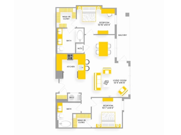 B4 Floor Plan at Garfield Park, Arlington, 22201