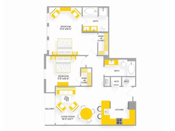 B8 Floor Plan at Garfield Park, Arlington, 22201