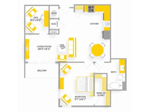 C1 Floor Plan at Garfield Park, Arlington, 22201