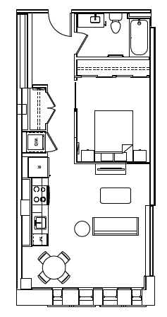 A10A Floor Plan at Madison House, Washington, 20036