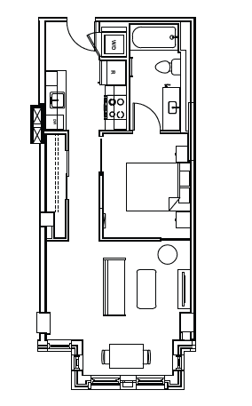 A5A Floor Plan at Madison House, Washington, DC, 20036