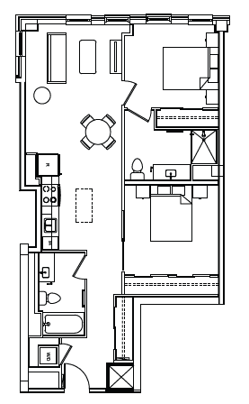 B3B Floor Plan at Madison House, Washington