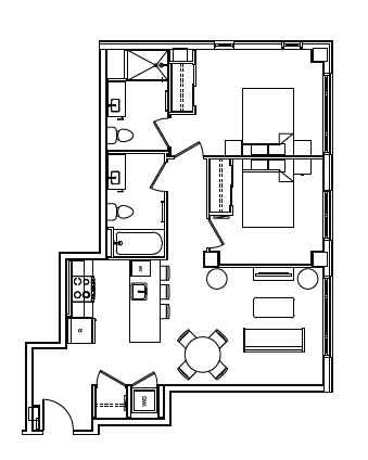 B4B Floor Plan at Madison House, Washington, 20036