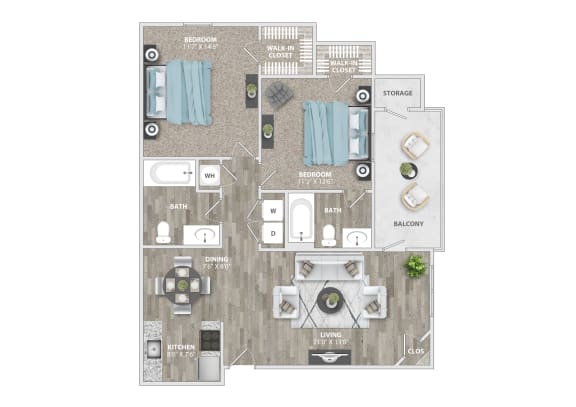 a floor plan of our apartments at St. Andrews Reserve, North Carolina