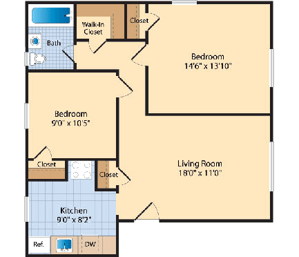 B2 Floor Plan B2 Floor Plan at The Fields of Silver Spring, Silver Spring, 20902